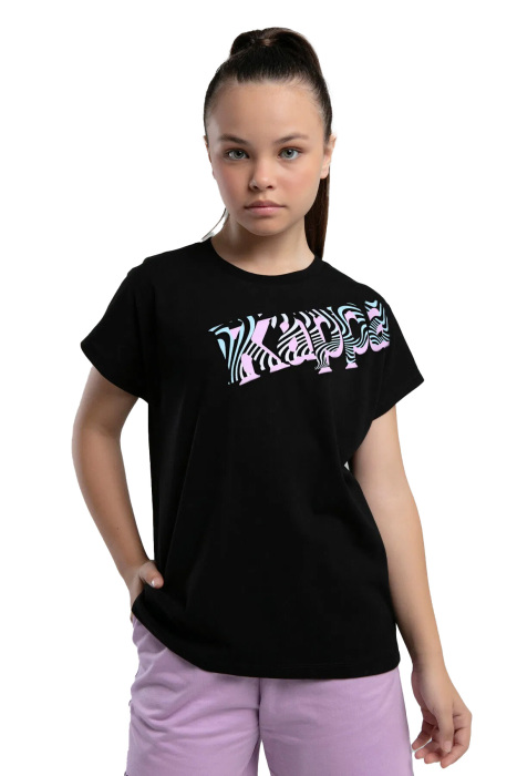 Kappa Kız Çocuk T-Shirt - 38284TW Siyah - 2