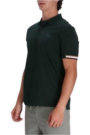 Kauçuk Logolu, Dar Kesim Polo T-Shirt - 50467113 Yeşil - Thumbnail