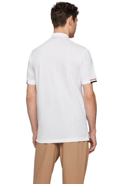 Kauçuk Logolu, Dar Kesim Polo T-Shirt - 50467113 Beyaz