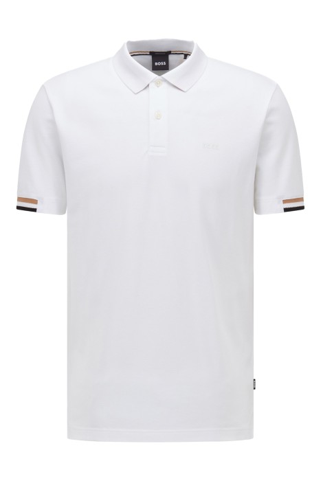 Kauçuk Logolu, Dar Kesim Polo T-Shirt - 50467113 Beyaz