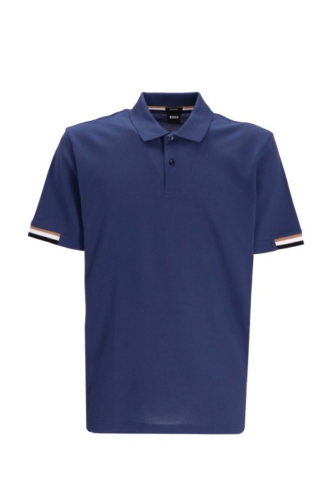 Boss - Kauçuk Logolu, Dar Kesim Polo T-Shirt - 50467113 Mavi