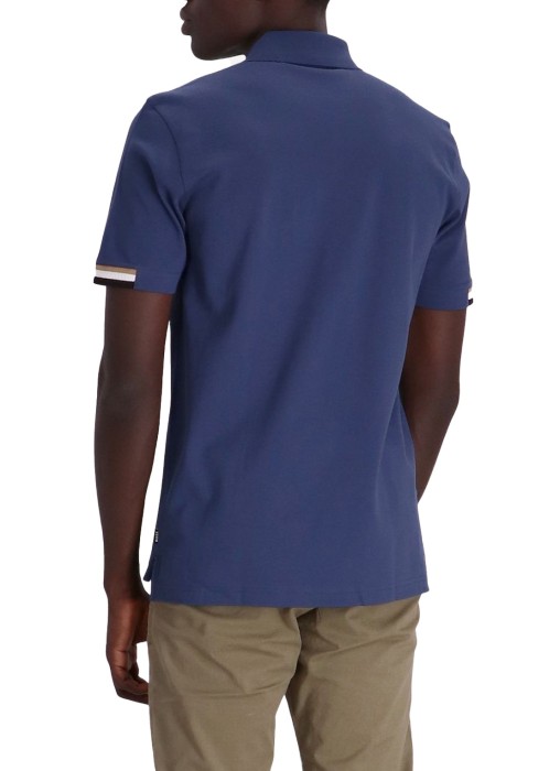 Kauçuk Logolu, Dar Kesim Polo T-Shirt - 50467113 Mavi