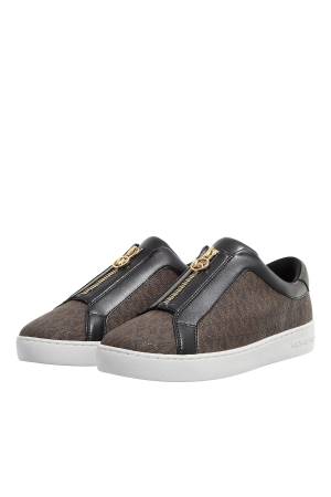 Keaton Logo-Print Kadın Sneaker - 43R4KTFP2B Kahverengi/Taba - Michael Kors