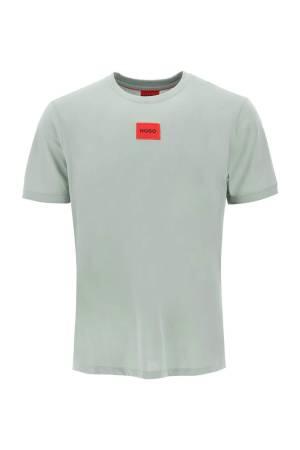 Kırmızı Logo Etiketli Normal Kesim Pamuklu T-Shirt - 50447978 Haki - Thumbnail