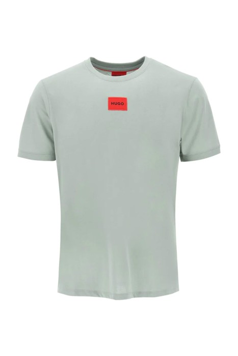 Kırmızı Logo Etiketli Normal Kesim Pamuklu T-Shirt - 50447978 Haki