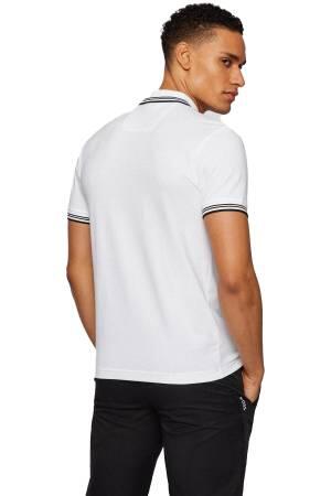 Kıvrımlı Logolu Streç Pamuklu Dar Kesim Polo T-Shirt- 50469210 Beyaz - Thumbnail