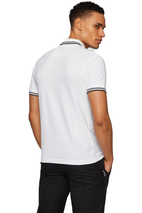 Kıvrımlı Logolu Streç Pamuklu Dar Kesim Polo T-Shirt- 50469210 Beyaz