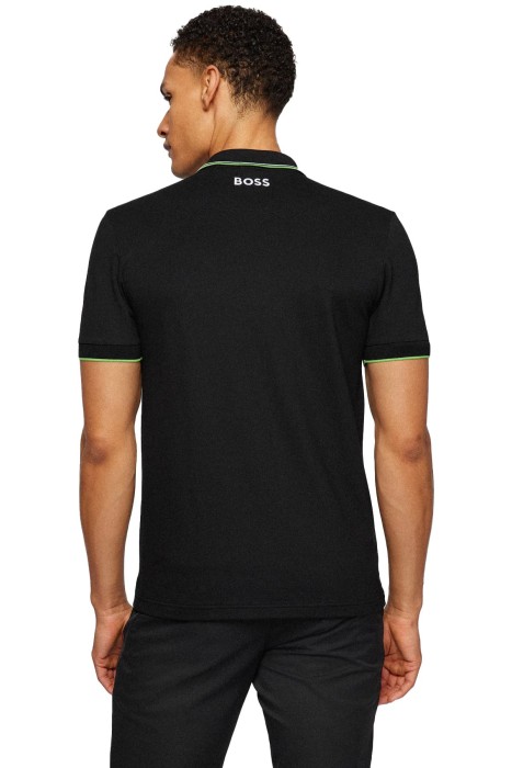Kontrast Logolu, Pamuk Karışımlı Polo T-Shirt - 50469102 Siyah