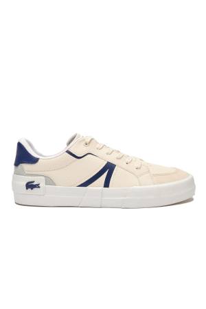 L004 Deri Erkek Ayakkabı - 746CMA0014 Kırık Beyaz/Lacivert - Lacoste
