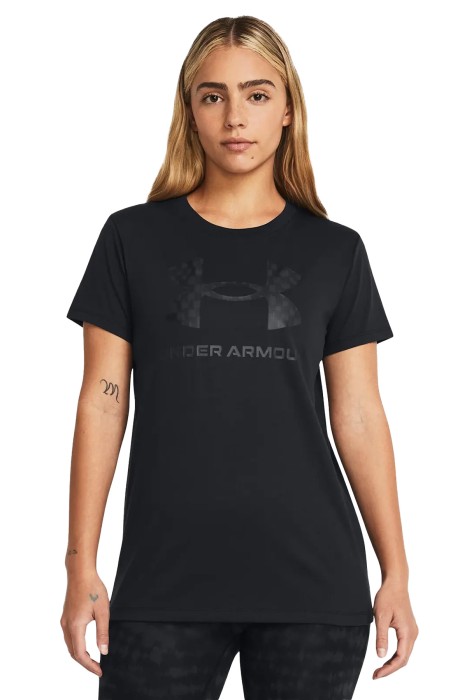 Under Armour - Live Sportstyle Graphic Ssc Kısa Kollu Kadın T-Shirt - 1356305 Siyah/Kireç Dalgası