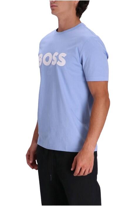 Logo Aplikeli Erkek T-Shirt - 50486200 Açık Mavi - 4