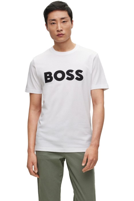 Boss - Logo Aplikeli Erkek T-Shirt - 50486200 Beyaz