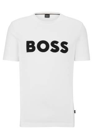 Logo Aplikeli Erkek T-Shirt - 50486200 Beyaz - Thumbnail