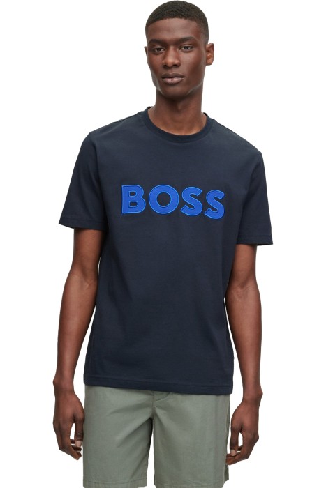 Boss - Logo Aplikeli Erkek T-Shirt - 50486200 Koyu Mavi