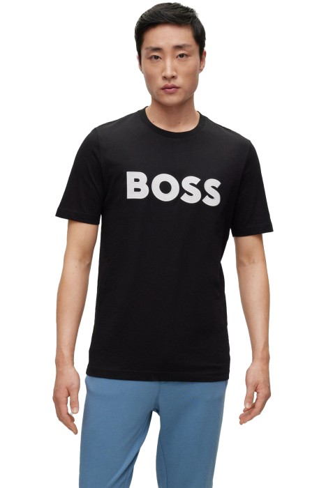 Boss - Logo Aplikeli Erkek T-Shirt - 50486200 Siyah