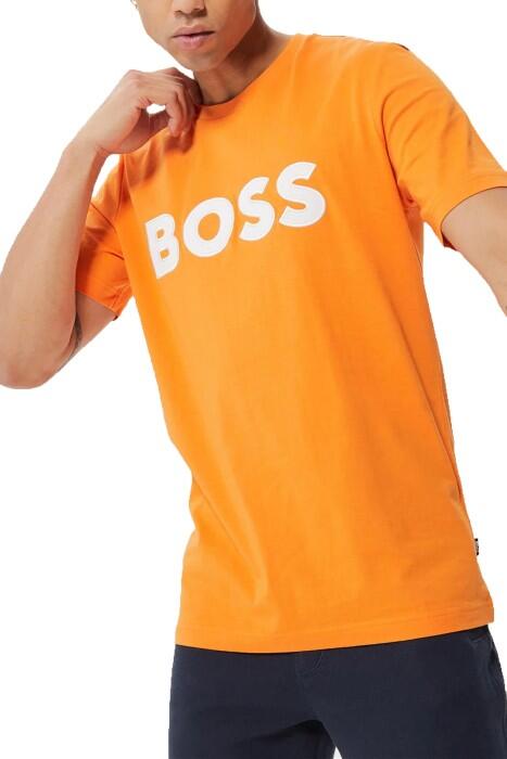 Boss - Logo Aplikeli Erkek T-Shirt - 50486200 Turuncu