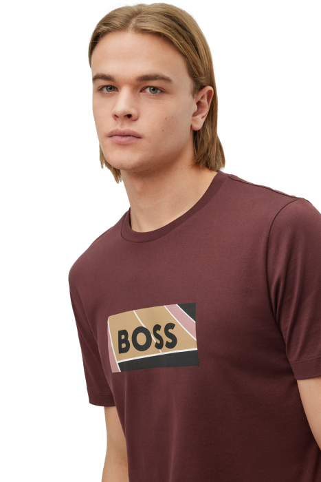 Logo Baskılı Erkek T-Shirt - 50486210 Bordo - 7