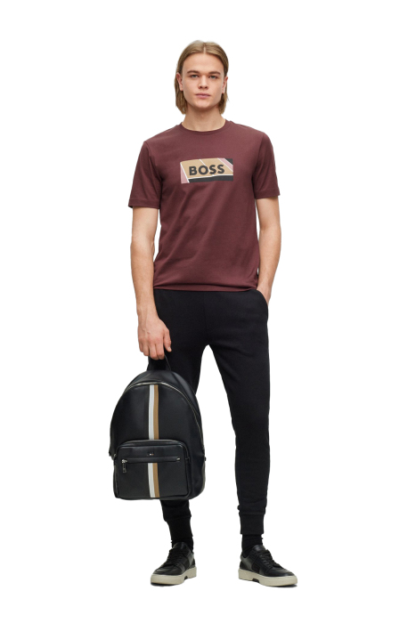 Logo Baskılı Erkek T-Shirt - 50486210 Bordo - 8