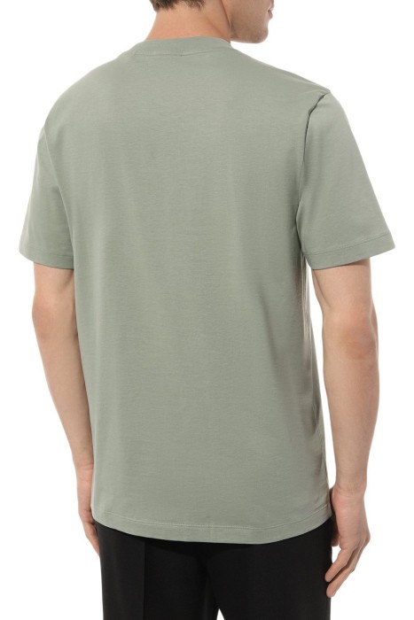 Logo Baskılı Organik Pamuklu Erkek T-Shirt - 50473891 Haki