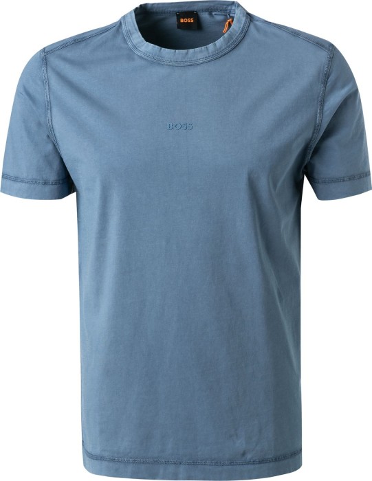 Boss - Logo Baskılı Pamuklu Erkek T-Shirt - 50477433 Açık Mavi