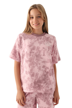 Logo Cara Kız Çocuk T-Shirt - 341X16W Pembe - 2
