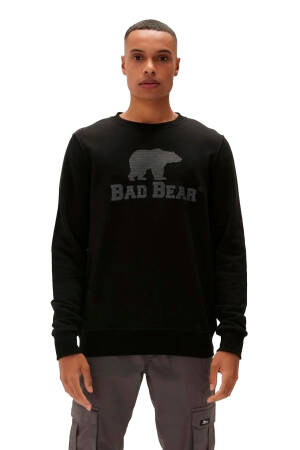 Logo Crewneck Erkek SweatShirt - 22.02.12.007 Siyah - Bad Bear