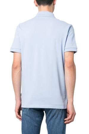 Logo İşlemeli Organik Pamuklu Erkek Polo T-Shirt - 50468301 Açık Mavi - Thumbnail