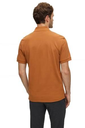 Logo İşlemeli Organik Pamuklu Erkek Polo T-Shirt - 50468301 Kahverengi - Thumbnail