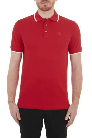 Logo İşlemeli Organik Pamuklu Erkek Polo T-Shirt - 50468301 Kırmızı - 1