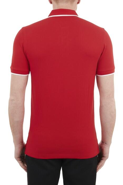 Logo İşlemeli Organik Pamuklu Erkek Polo T-Shirt - 50468301 Kırmızı - 2