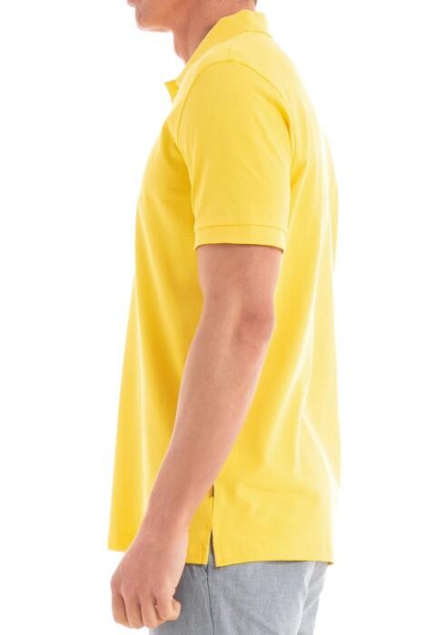 Logo İşlemeli Organik Pamuklu Erkek Polo T-Shirt - 50468301 Sarı