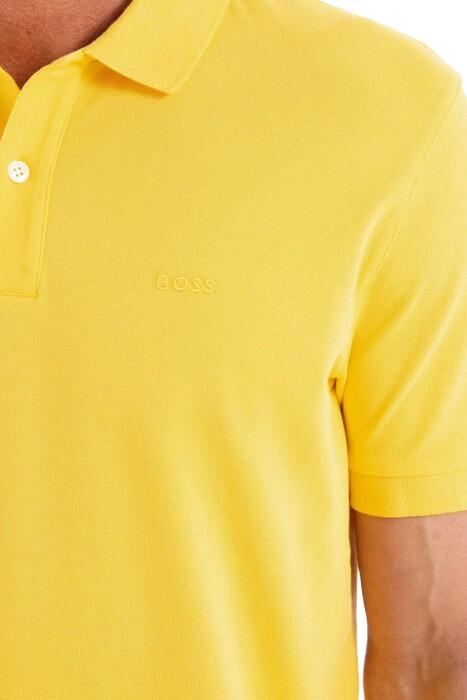 Logo İşlemeli Organik Pamuklu Erkek Polo T-Shirt - 50468301 Sarı