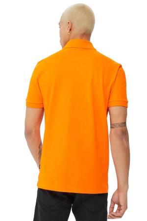 Logo İşlemeli Organik Pamuklu Erkek Polo T-Shirt - 50468301 Turuncu - Thumbnail