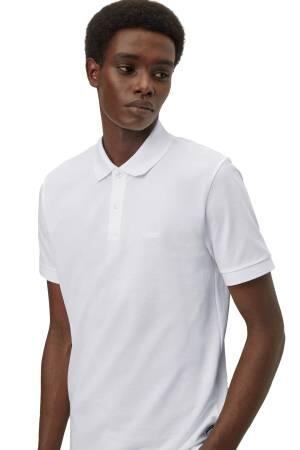 Logo İşlemeli Organik Pamuklu Polo Erkek T-Shirt - 50468362 Beyaz - Thumbnail