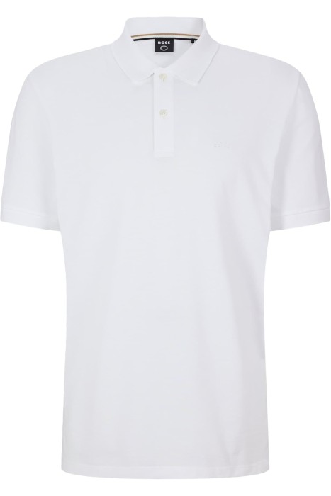 Logo İşlemeli Organik Pamuklu Polo Erkek T-Shirt - 50468362 Beyaz
