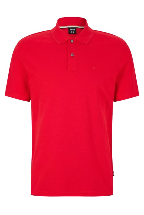Logo İşlemeli Organik Pamuklu Polo Erkek T-Shirt - 50468362 Kırmızı