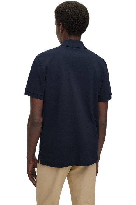 Logo İşlemeli Organik Pamuklu Polo Erkek T-Shirt - 50468362 Koyu Mavi