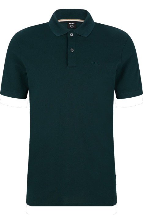 Logo İşlemeli Organik Pamuklu Polo Erkek T-Shirt - 50468362 Koyu Yeşil