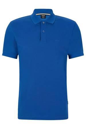 Logo İşlemeli Organik Pamuklu Polo Erkek T-Shirt - 50468362 Mavi - 5