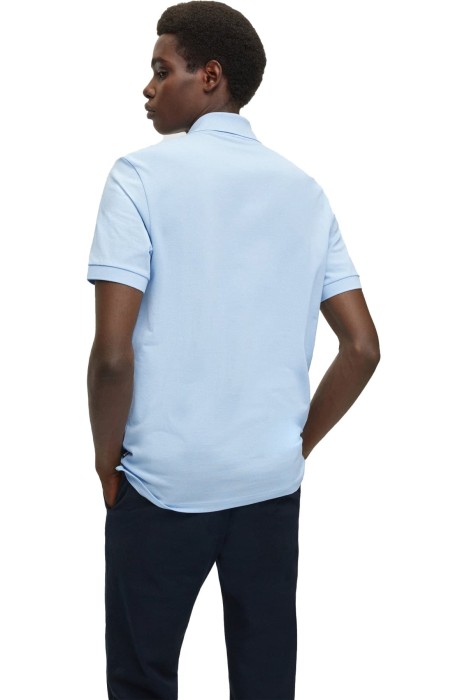 Logo İşlemeli Organik Pamuklu Polo Erkek T-Shirt - 50468362 Pastel Mavi