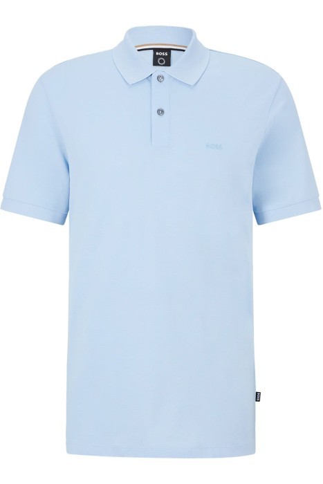 Logo İşlemeli Organik Pamuklu Polo Erkek T-Shirt - 50468362 Pastel Mavi