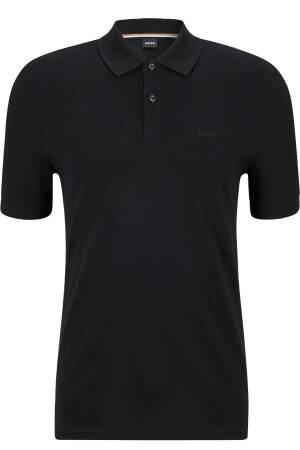 Logo İşlemeli Organik Pamuklu Polo Erkek T-Shirt - 50468362 Siyah - Thumbnail