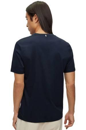 Logo İşlemeli Organik Pamuklu Polo T-Shirt - 50468395 Koyu Mavi - Thumbnail