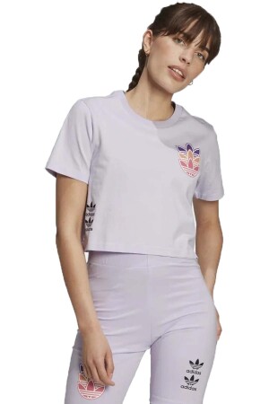 Logo Play Tee Kadın T-Shirt - H22754 Lila - 2