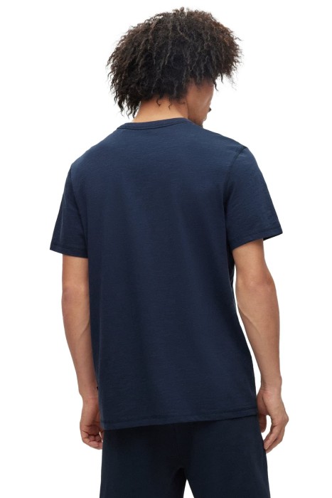 Logo Yamalı, Pamuklu Jarse Erkek T-Shirt - 50478771 Koyu Mavi