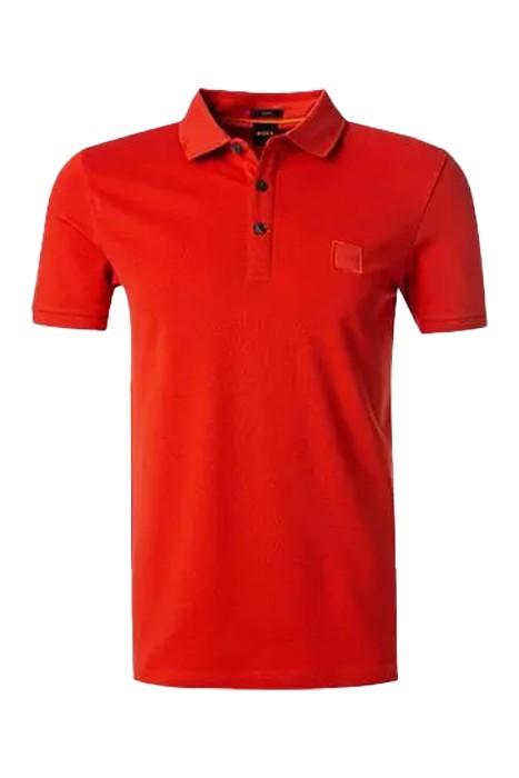 Boss - Logo Yamalı Streç Pamuklu Erkek Polo T-Shirt - 50472668 Kırmızı