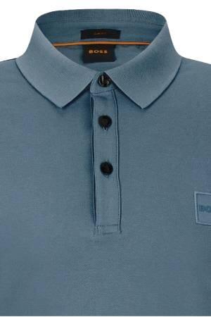 Logo Yamalı Uzun Kollu Erkek Polo T-Shirt - 50472681 Açık Mavi - Thumbnail