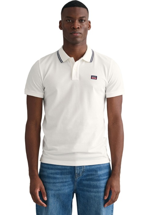 Logolu Erkek Polo T-Shirt - 2062013 Beyaz