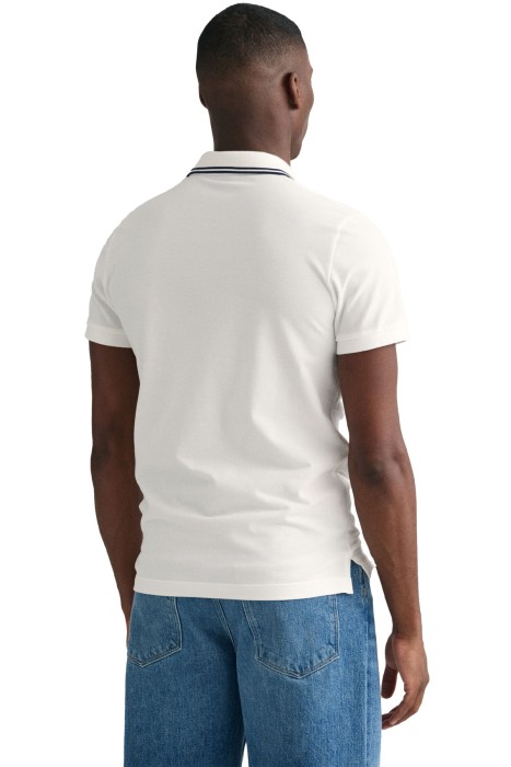Logolu Erkek Polo T-Shirt - 2062013 Beyaz
