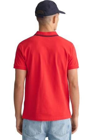 Logolu Erkek Polo T-Shirt - 2062013 Parlak Kırmızı - Thumbnail